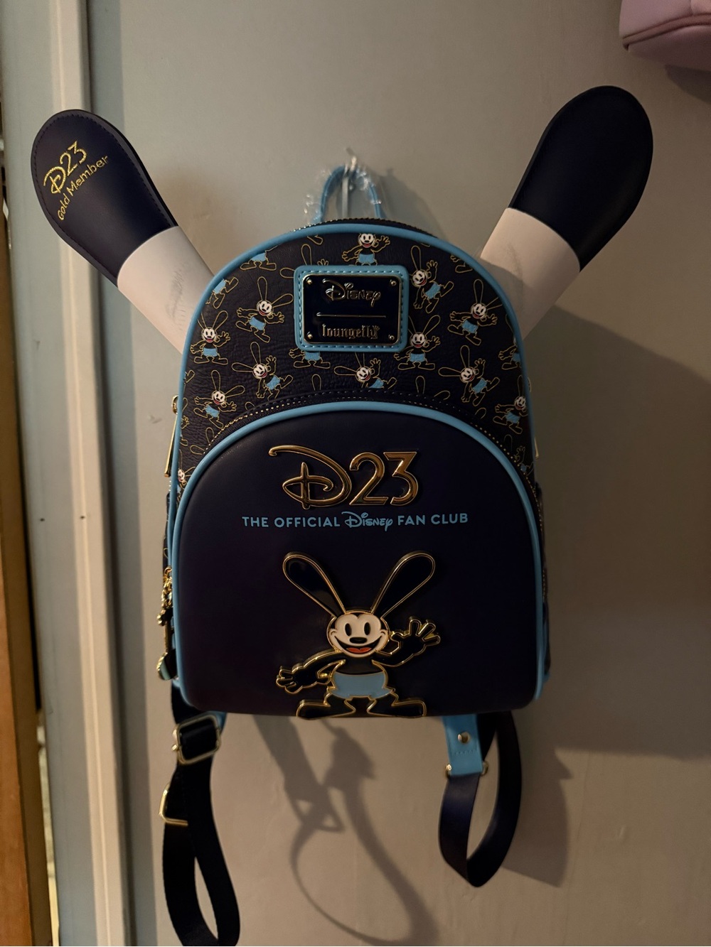 D23 Gold Member Exclusive Oswald Loungefly Oswald Mini Backpack With Ears